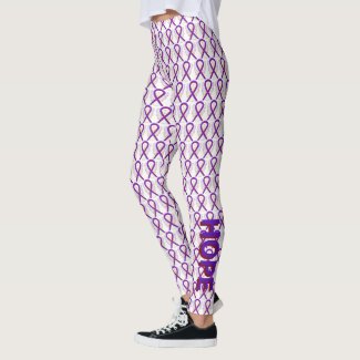 Burgundy & Purple Awareness Ribbon Angel Leggings