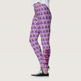 Burgundy & Purple Awareness Ribbon Angel Leggings