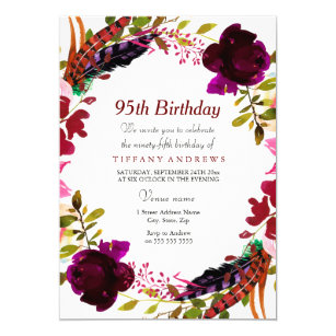 95th Birthday Invitations | Zazzle