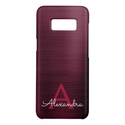 Burgundy Purple Modern Stainless Steel Monogram Case-Mate Samsung Galaxy S8 Case