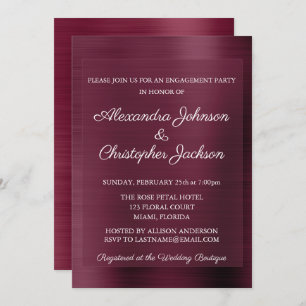 Burgundy Purple Wedding Engagement Party Invitation
