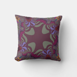 Burgundy Rainbow Cross Throw Pillow