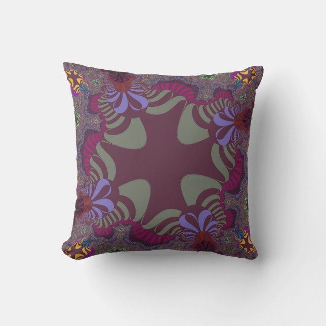 Burgundy Rainbow Cross Throw Pillow (Front)