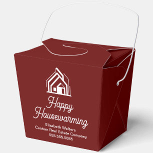 Burgundy Real Estate Company Custom Fortune Favor Boxes