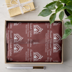 Burgundy Real Estate Company Custom Realtor Tissue Paper