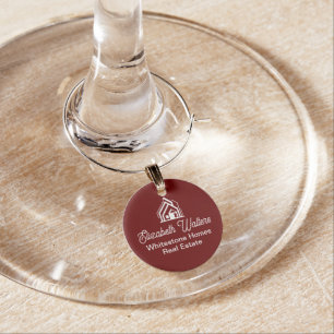 Burgundy Real Estate Company Custom Realtor Wine Charm