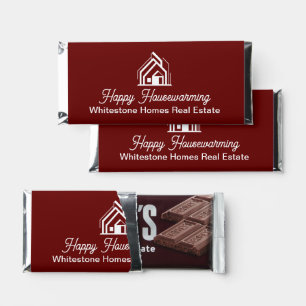 Burgundy Real Estate Company Happy Housewarming Hershey Bar Favors
