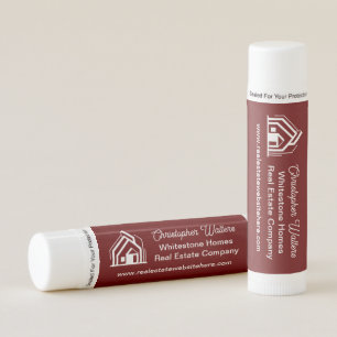 Burgundy Real Estate Company Personalized Realtor Lip Balm