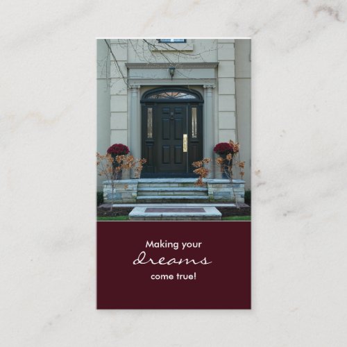 Burgundy Real Estate House Business Card
