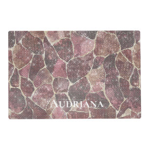 Burgundy Red Abstract Sparkle Placemat