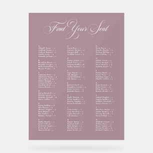 Burgundy Red Alphabetical Wedding Seating Chart