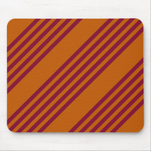 Burgundy red and burnt orange five stripe pattern. mouse pad