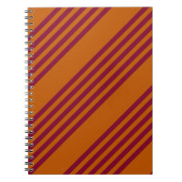 Burgundy red and burnt orange five stripe pattern.