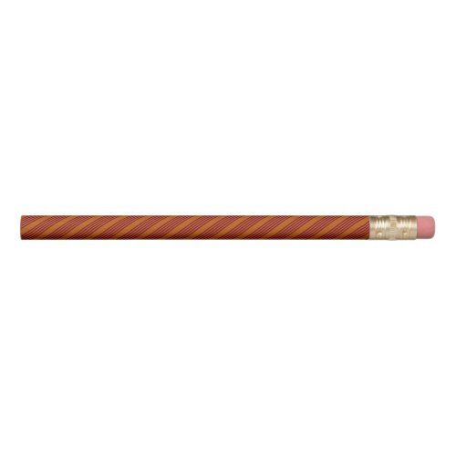 Burgundy red and burnt orange five stripe pattern pencil