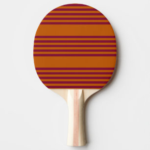Burgundy red and burnt orange five stripe pattern. ping pong paddle