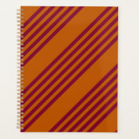 Burgundy red and burnt orange five stripe pattern.