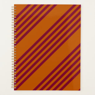 Burgundy red and burnt orange five stripe pattern. planner