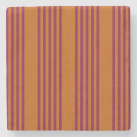 Burgundy red and burnt orange five stripe pattern.