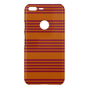 Burgundy red and burnt orange five stripe pattern. uncommon google pixel XL case