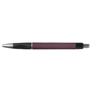 Burgundy red and charcoal five stripe pattern pen