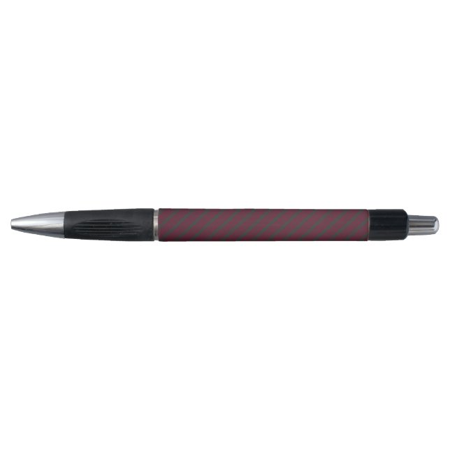 Burgundy red and charcoal five stripe pattern pen (Front)