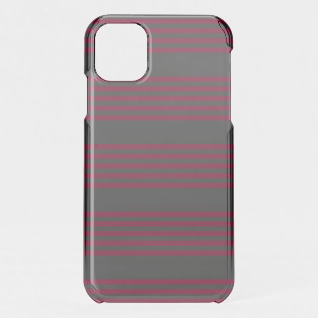 Burgundy red and charcoal five stripe pattern uncommon iPhone case (Back)