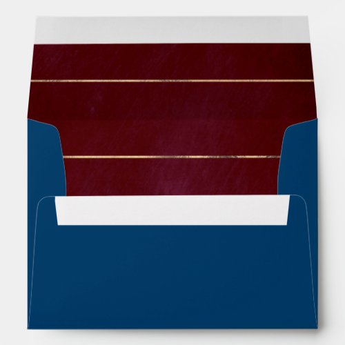 Burgundy Red and Navy Blue Elegant Envelope