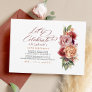 Burgundy Red and Orange Floral Fall Her Birthday Invitation