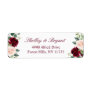 Burgundy Red and Pink Blush Rose Peony Floral Label