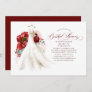 Burgundy Red and Pink Floral Dress Bridal Shower Invitation