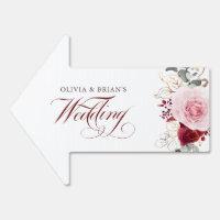 Burgundy Red and Pink Floral Fall Wedding