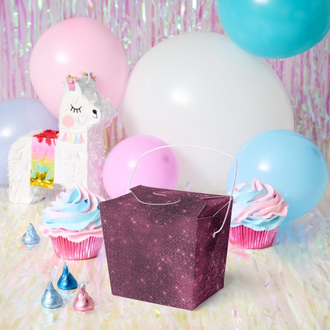Burgundy Red and Silver Sparkle Favor Boxes (Party)
