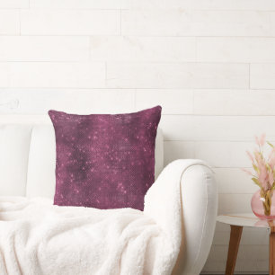 Burgundy Red and Silver Sparkle Throw Pillow