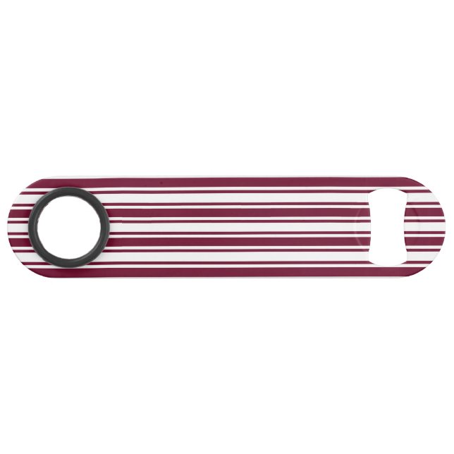 Burgundy red and white candy stripes bar key (Front (Horizontal))