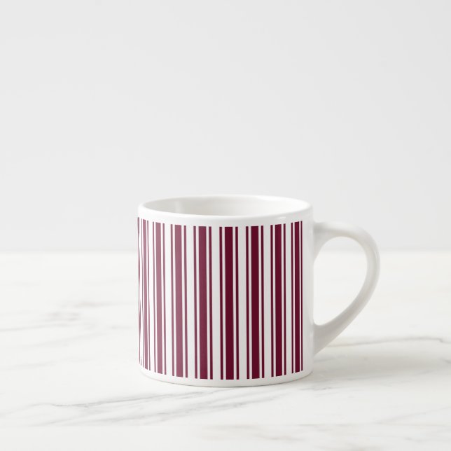 Burgundy red and white candy stripes espresso cup (Right)