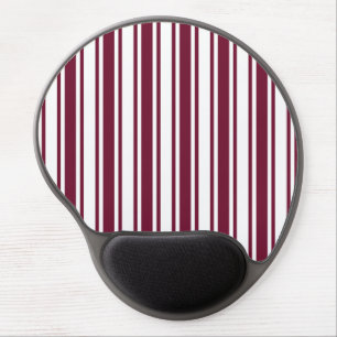 Burgundy red and white candy stripes gel mouse pad
