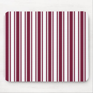 Burgundy red and white candy stripes mouse pad