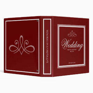 Burgundy red and white photo album 3 ring binder
