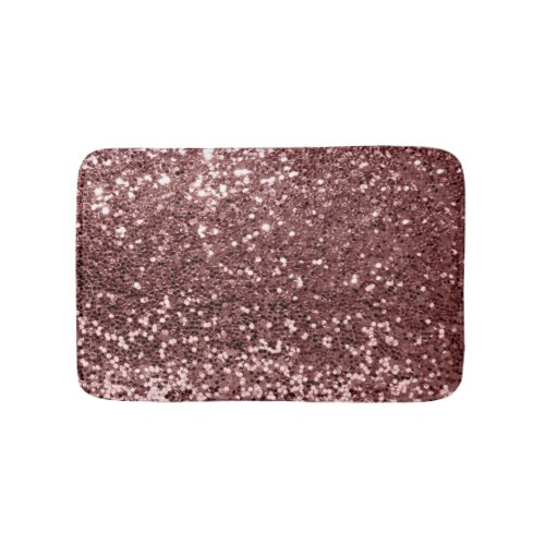 Burgundy Red Bean Blush Glitter Sparkly Glam Lux Bathroom Mat