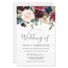 Burgundy Red Blush Budget Wedding Invitation