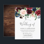 Burgundy Red Blush Budget Wedding Invitation<br><div class="desc">Burgundy Red Blush Budget Wedding Invitation

A cheaper alternative than a standard invitation.</div>