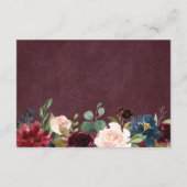 Burgundy Red Blush Floral Lace Wedding Details Enclosure Card (Back)