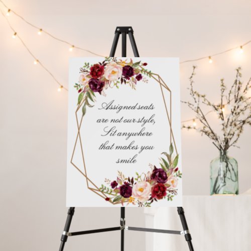 Burgundy red  blush geometric sign