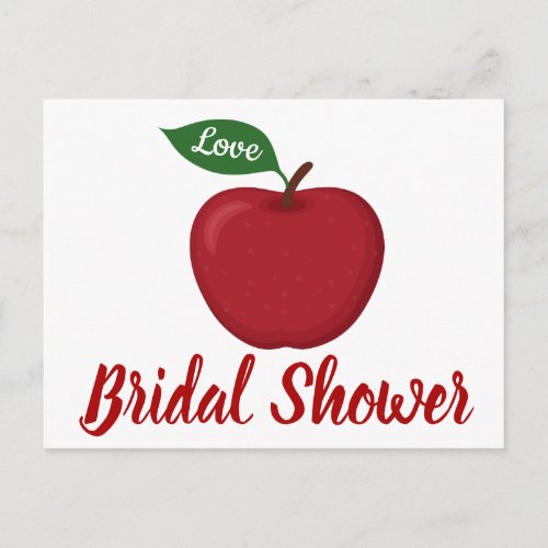 Burgundy Red Bridal Shower Apple Country Wedding Invitation Postcard