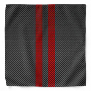 Burgundy Red Carbon Fiber Like Racing Stripes Bandana