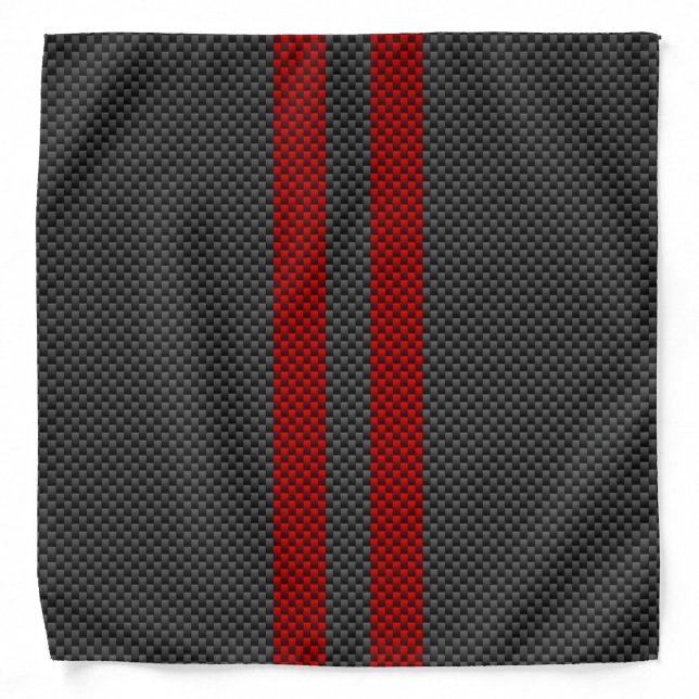 Burgundy Red Carbon Fiber Like Racing Stripes Bandana (Front)