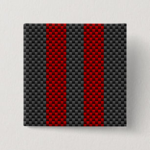 Burgundy Red Carbon Fiber Like Racing Stripes Pinback Button