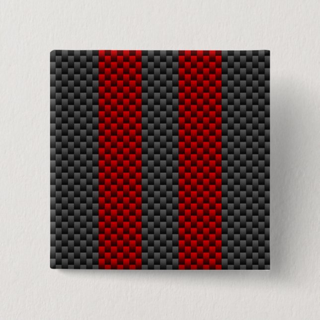 Burgundy Red Carbon Fiber Like Racing Stripes Pinback Button (Front)