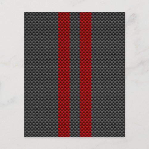 Burgundy Red Carbon Fiber Style Racing Stripes Flyer