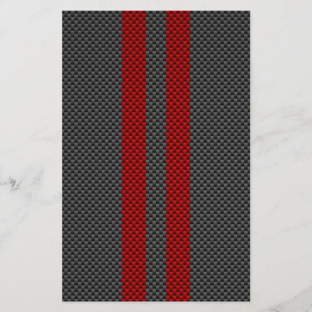 Burgundy Red Carbon Fiber Style Racing Stripes Flyer (Front)